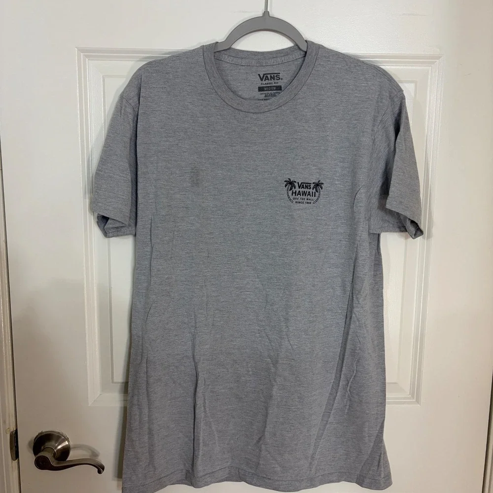 Vans Hawaii Skeleton Hula Girl Graphic T-Shirt Gray Mens Medium Classic Fit